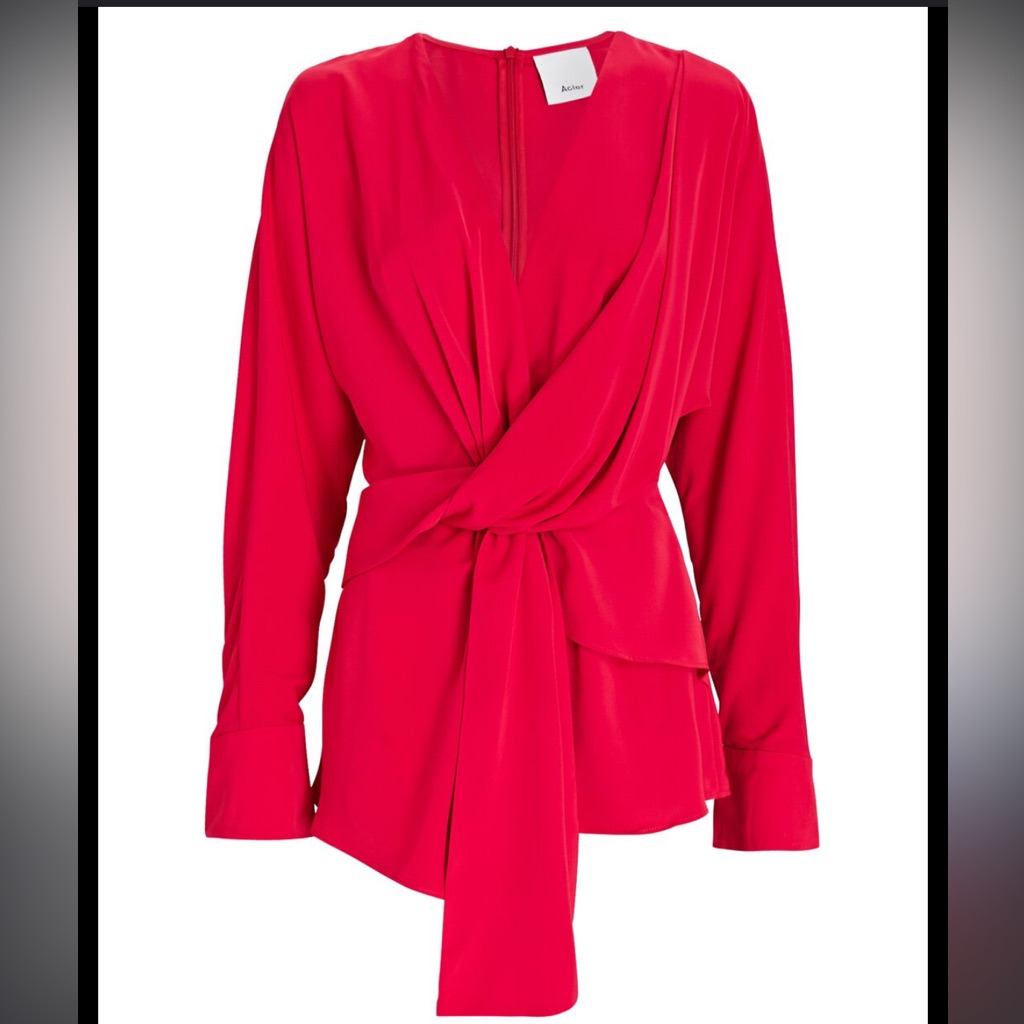 New - Intermix Acler Bercy Draped Tie-Front Blouse